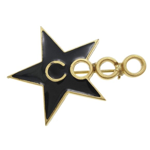 Chanel Star Brooch Pin Black 01P 28768 - Picture 1 of 4